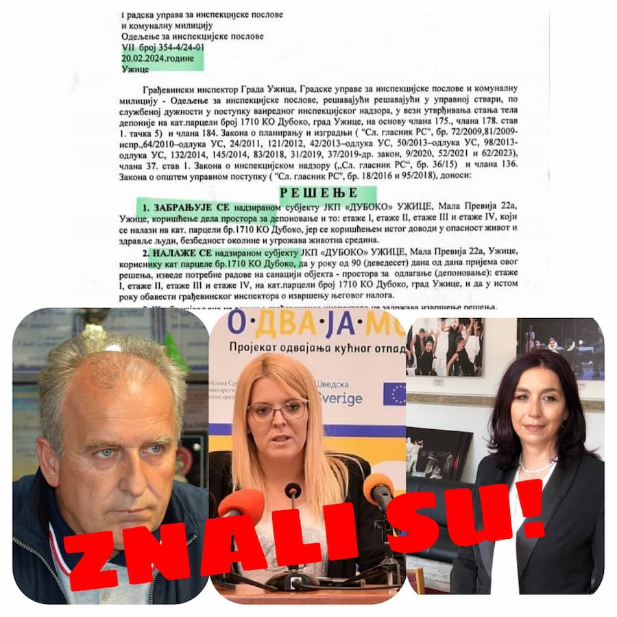 Deponija duboko, znali su, sakrivanje dokumentacije o Deponiji